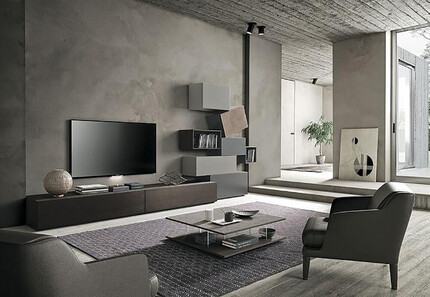 composición de salón moderno de la firma Mobilgam disponible en la tienda Muebles Ballestero